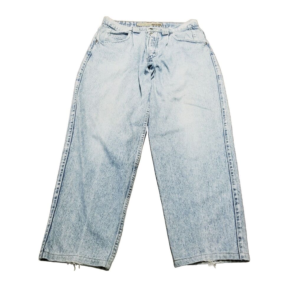 Levi's Silvertab Jeans Men Size 34x32 Loose Tapered 1990 Denim HEMMED (33x29.5)